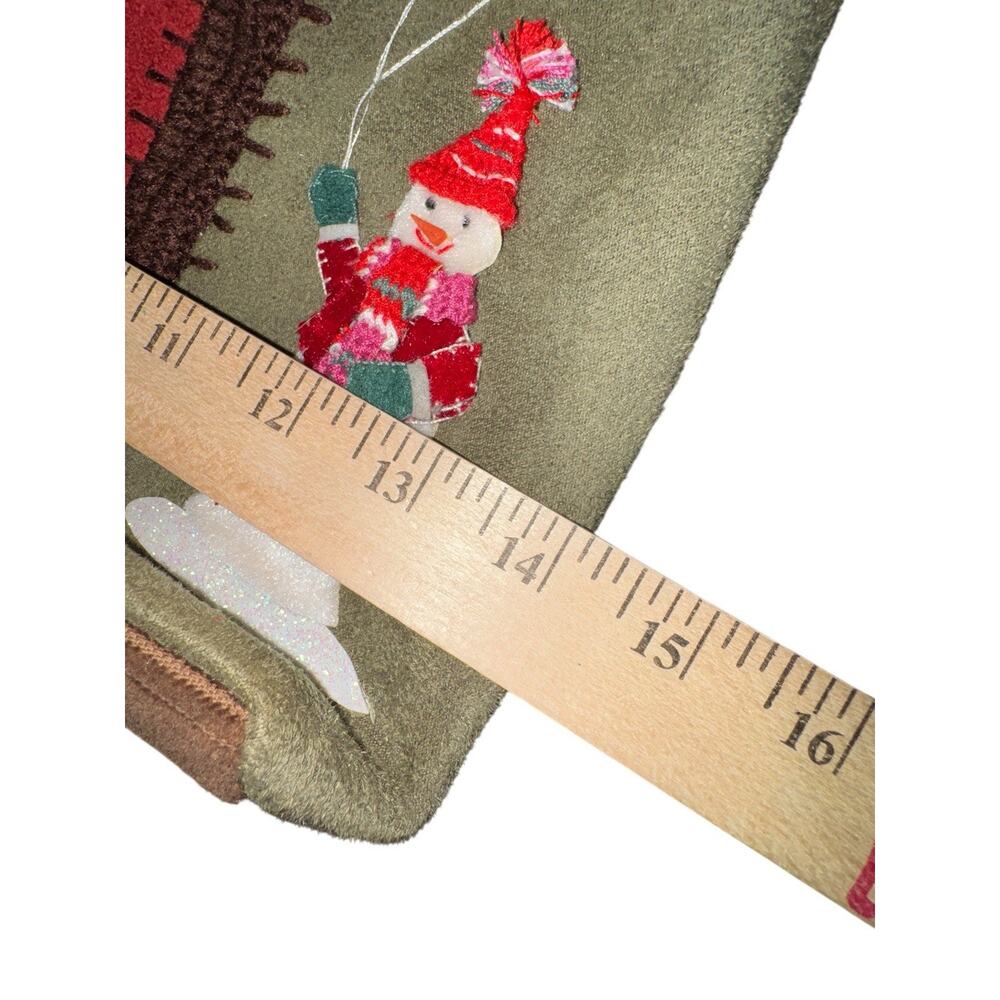 Capelli Christmas Tote Bag Holiday Snowman Tree Appliqué Zippered Fabric Purse - Picture 9 of 9
